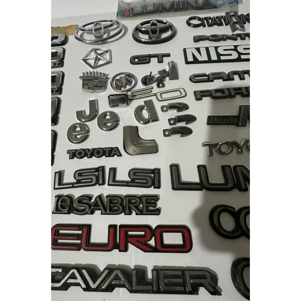Lot of 40 + Vintage Car Emblems Collection Buick Chevrolet‎ Toyota Camaro Nissan